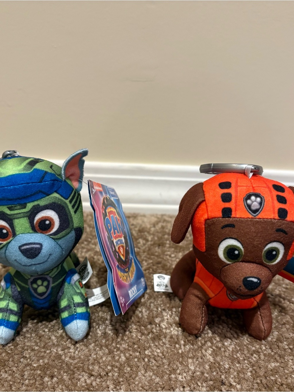 Paw Patrol Plush Keychains Rocky and Zuma NWT